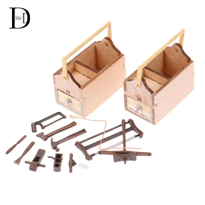 

1SET Mini Repair Tools Simulation Toolbox Model Toys For Doll House Decoration 1/12 Dollhouse Miniature Accessories