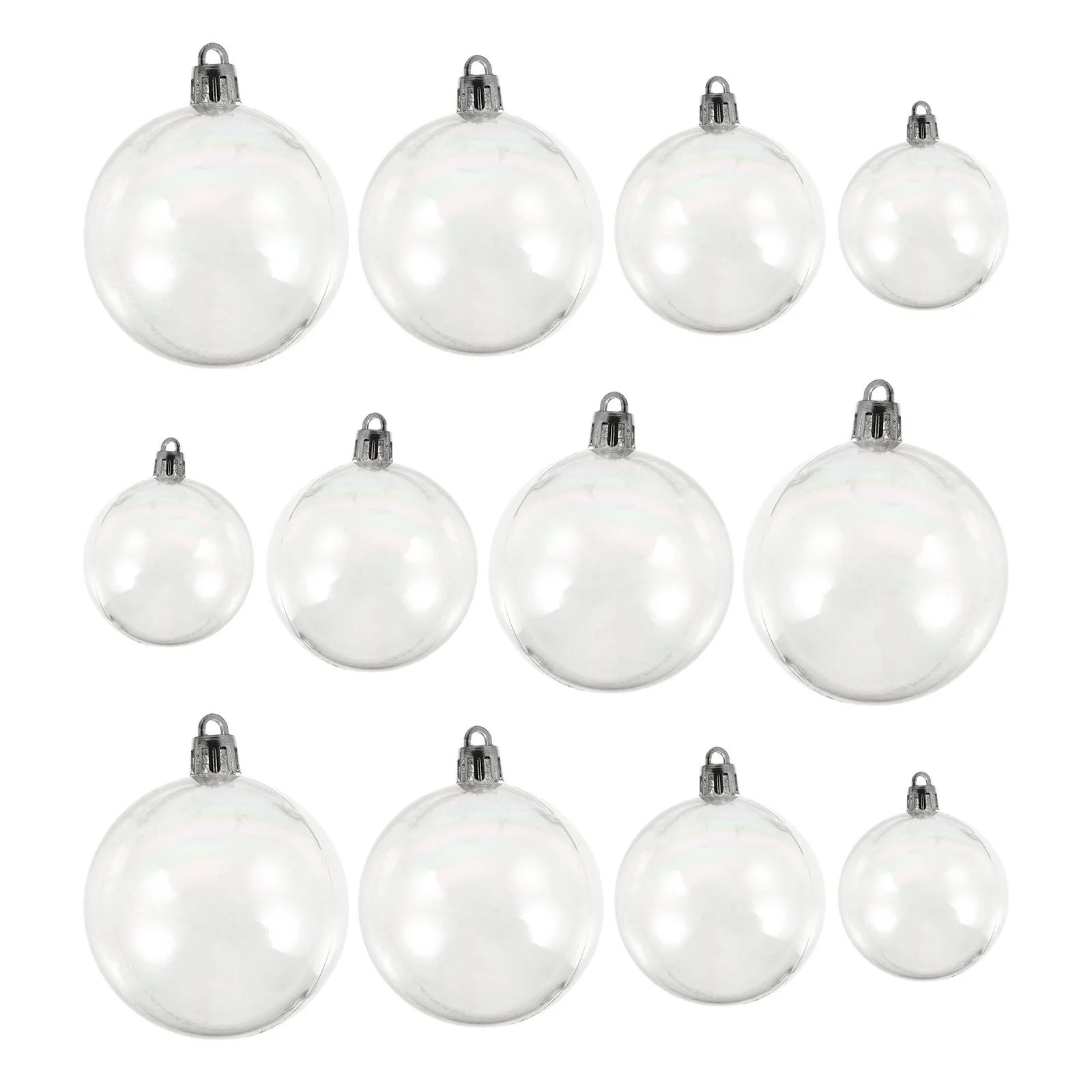 

18Pcs Clear Christmas Fillable Round Ornaments Christmas Tree Baubles DIY Mold Xmas Decor for Wedding Birthday Party ( Mixed
