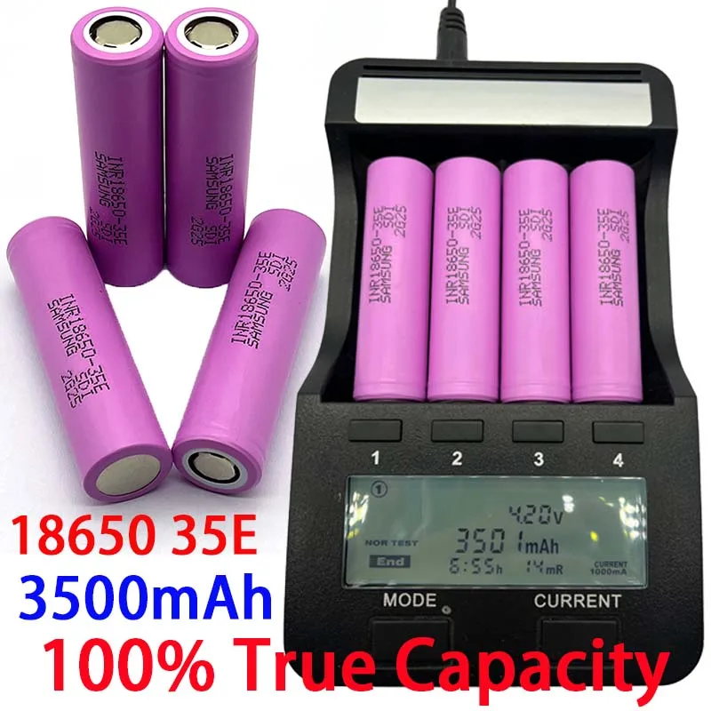 

100% Actual Capacity 18650 Lithium Ion 35E Original 3.7V 3500MAh 25A High Power INR18650 For Power Tools E-Bike Scooter Battery
