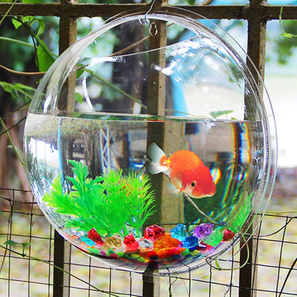 

Wall Tank Bowl Aquarium Hanging Mounted Acrylic Pot Betta Tanks Bubble Bowls Transparent Vase Planter Flower Clear Supplies