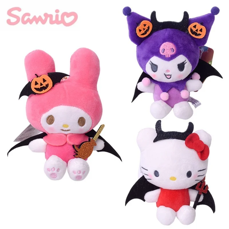 

10 см Sanrioed Хэллоуин серия аниме My Melody Kittys Cat Kuromi плюшевые игрушки, брелок Kawaii Plushie куклы сумка кулон подарки для детей