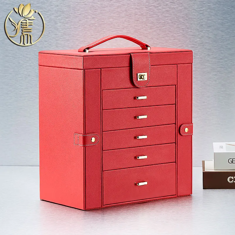 Multi Layer Jewelry Box Storage Organizer Case Large Capacity Earrings Ring Korean Watch Box Jewelry Storage Organizer Ornament