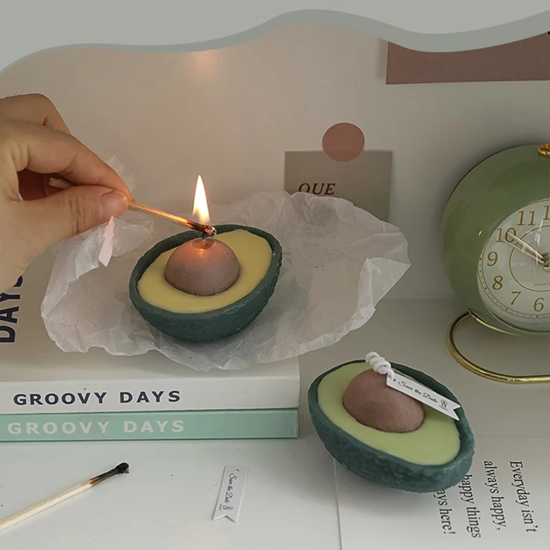 

INS Avocado Candle Paraffin Scented Candles for Birthday Wedding Photography Home Decor Birthday Gift Fruit Candles