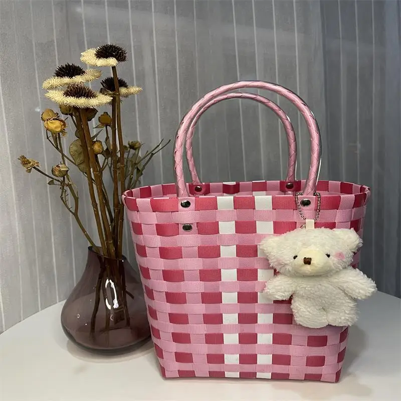 Плетеные вручную корзины из ротанга соломенная плетеная корзина травы