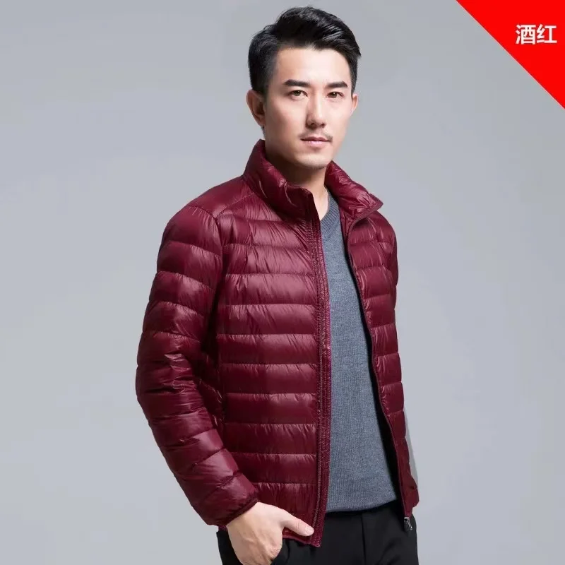 2022 New Winter Fashion Brand Ultra Light Duck Down Jacket Mens Korean Streetwear Feather Coats Stand Collar Warm Men Clothes