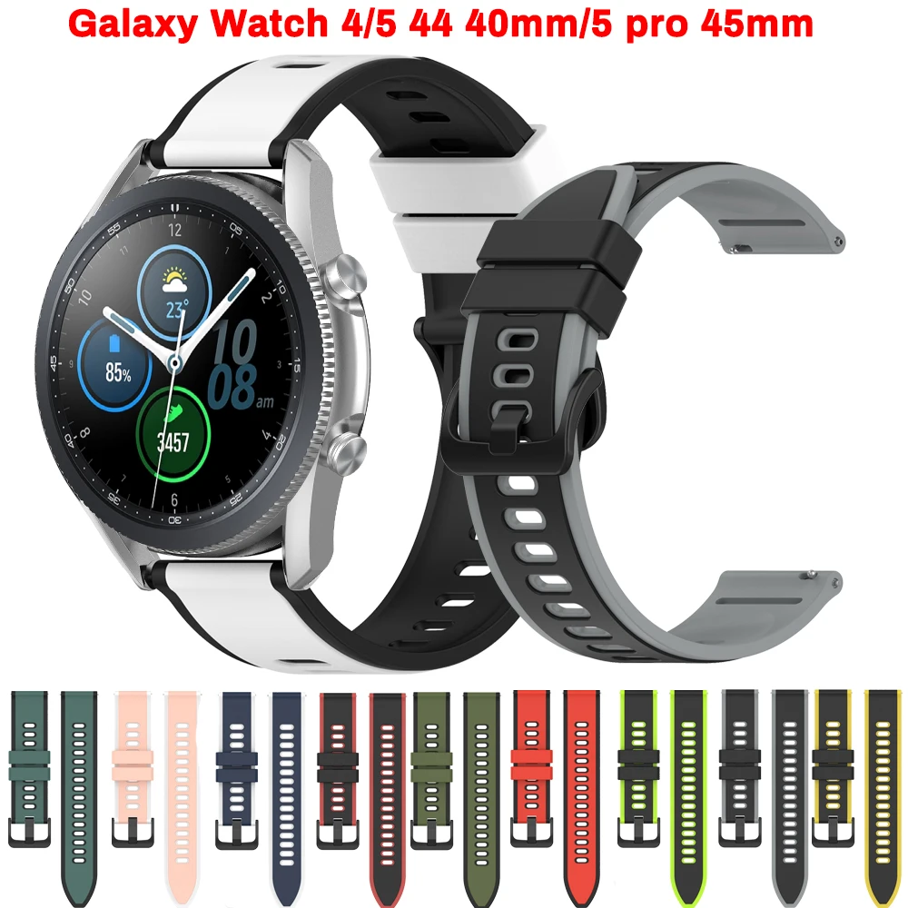 

Умные часы для Samsung Galaxy watch 42 мм/Active 2 40 44 мм, спортивный силиконовый браслет для наручных часов, 20 мм, ремешок для часов 4 5 pro 45 мм