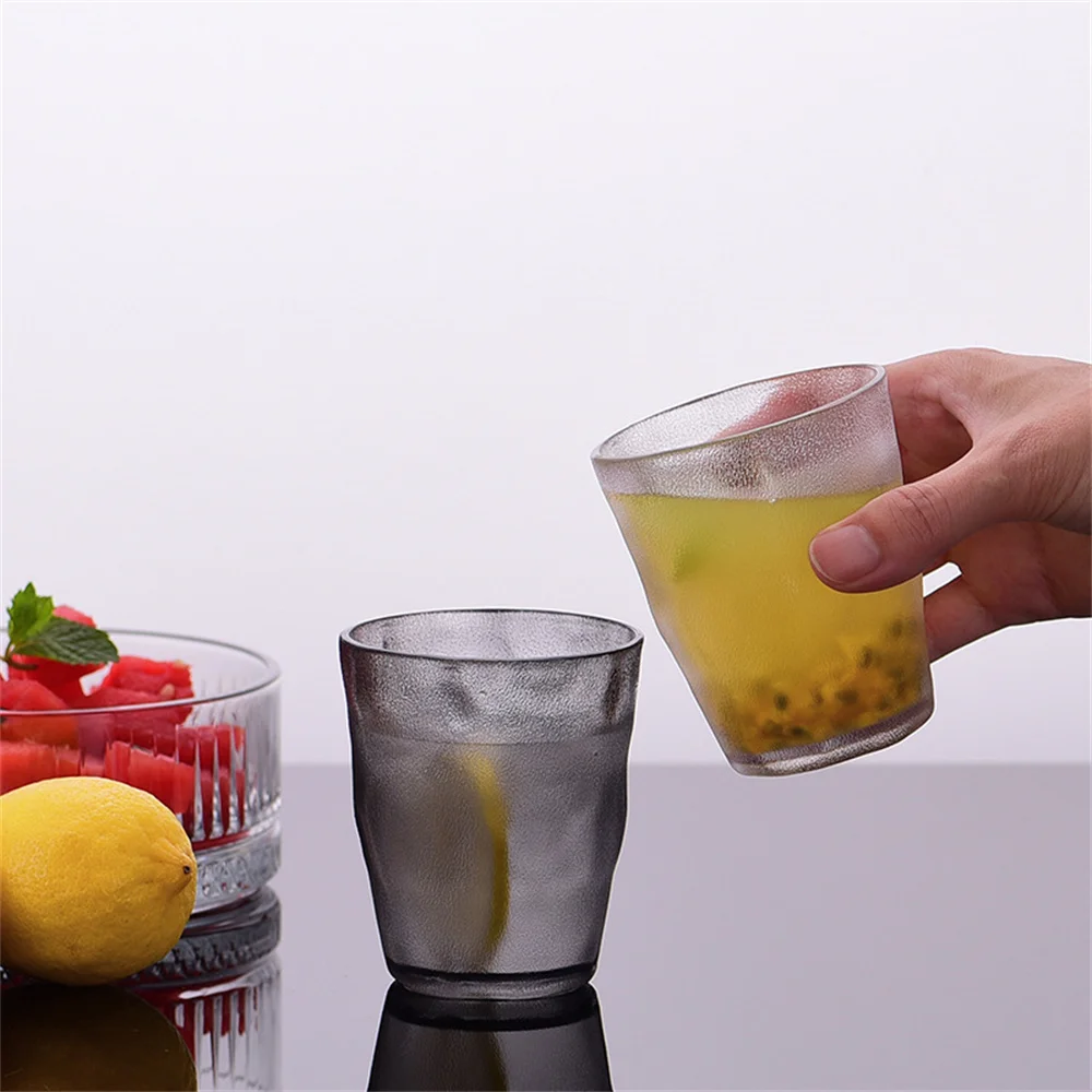 

Acrylic Cup Plastic Transparent Pc Beer Cup Frosted Color Restaurant Juice Drink Cup Ktv Bar Anti-fall Mug Dinkware Home Drinkin