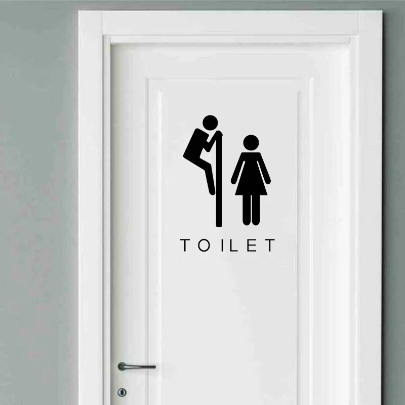 

Creative Funny Toilet wall Door sticker bathroom decoration Diy vinyl home decor decals waterproof Art Home Decor Posters