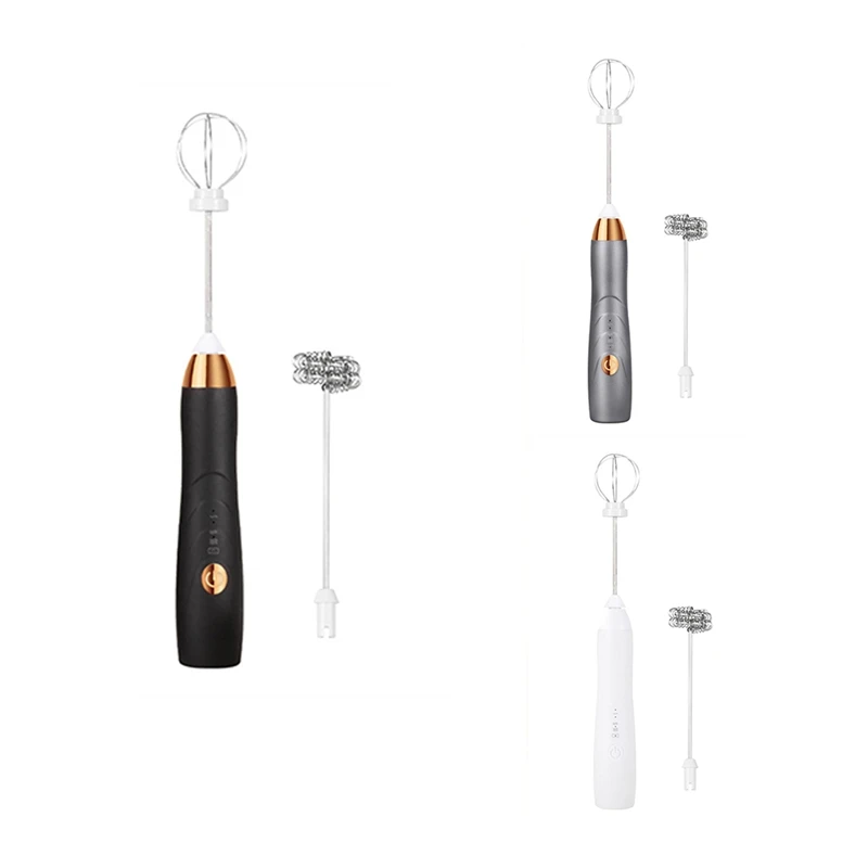 

Rechargeable Handheld Foamer High Egg Speed Electric Milk Frother Foam Maker Mixer Coffee Drink Frothing Wand