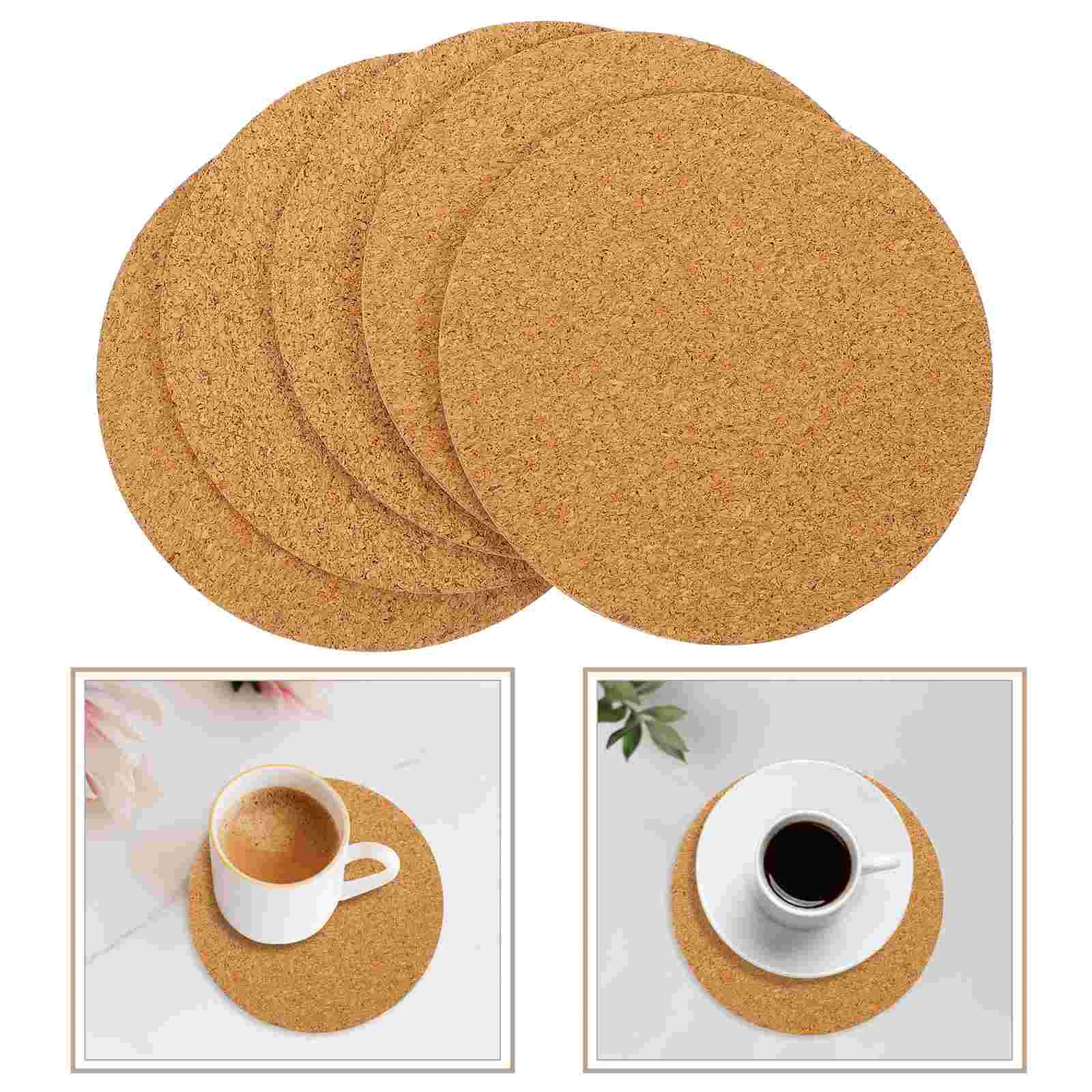 

Cork Coaster Adhesive Coasters Cup Self Mat Tiles Drink Pad Backing Wood Round Pads Table Board Sticky Mats Wooden Tea Squares