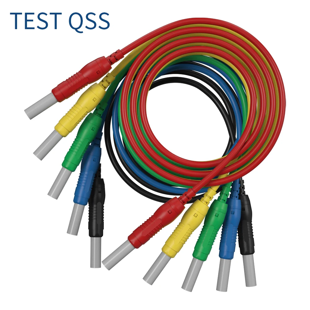QSS 5 шт. 4 мм выдвижная безопасная вилка типа банан тестовый провод 1 м
