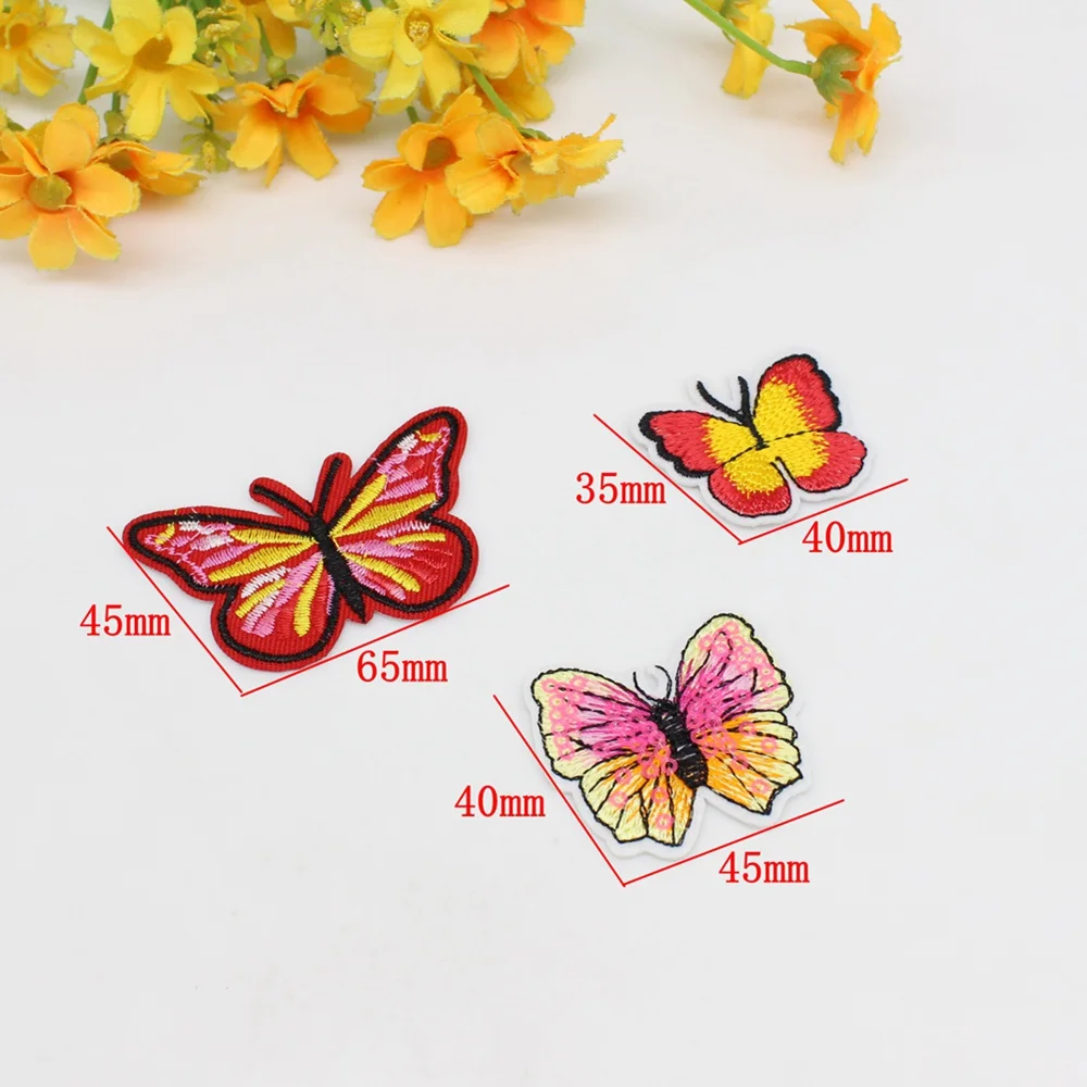 12Pcs/lot Butterfly DIY Patches Embroidery For T-Shirt Iron On Appliques Jeans Stickers Badges Parche ROCK MUSIC PUNK images - 6