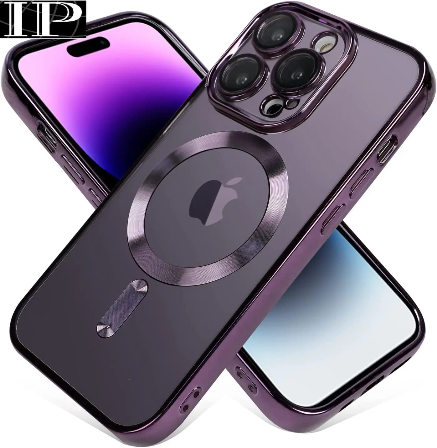 

For Magsafe Magnetic Clear Camera Lens Protector Glass Case For iPhone 15 13 14 12 11 Pro Max Plating Wireless Charging Cover