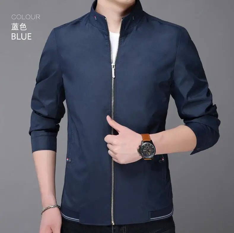 

2023HOT ZNG Spring Bomber Solid Casual Jacket Men Spring Autumn Outerwear Mandarin Sportswear Mens Jackets for Male Coats