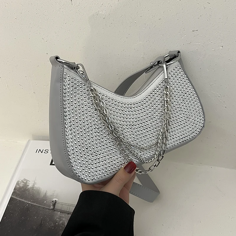 

Bling Diamond Design Small Crossbody Messenger Bags for Women 2022 Summer Trend Luxury Fashion Travel Shoulder Handbags Purses