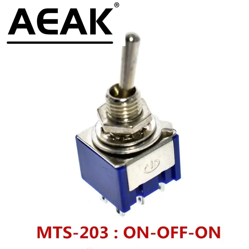 ON-OFF-ON 3 6 9 Pin 3 6 9 Position Mini Latching Toggle Switch 6A 3A MTS-103 MTS-203 MTS-303 AEAK images - 6