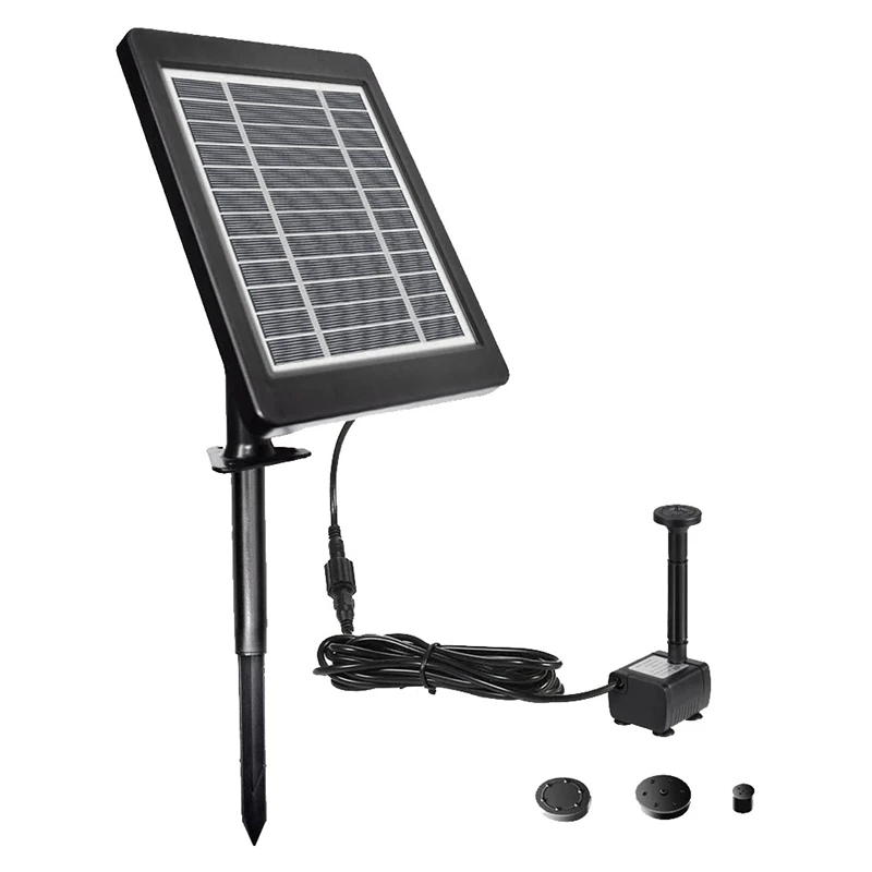 

200L/H Solar Panel Water Fountain Pool Pond Garden Water Sprinkler Sprayer Black Plastic For Bird Bath Water Fountain Pump