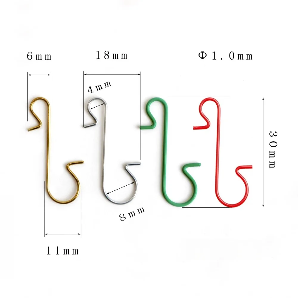 48/100 шт. крючки для рождественских украшений металлические держатели подвесок в