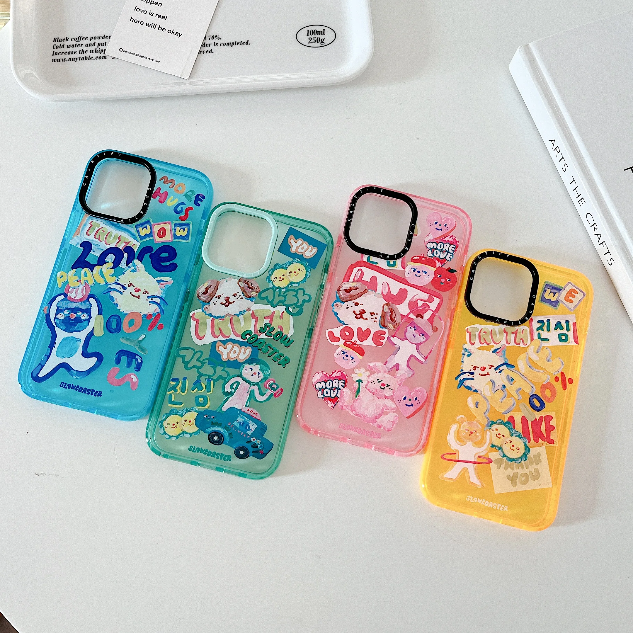 

Cute Doll Cat Graffiti Phone Cases for IPhone 14 13 12 11 Pro Max XR XS MAX 8 X 7 SE 2020 Y2k Girl Color Clear Soft Case