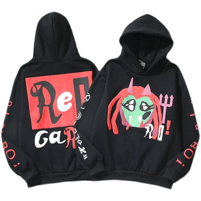 

High Quality Foaming Print CPFM. XYZ Red King Vampie Vintage HoodieMen and WomenThe Same Kind Fashion Casual Pullovers Hoodies