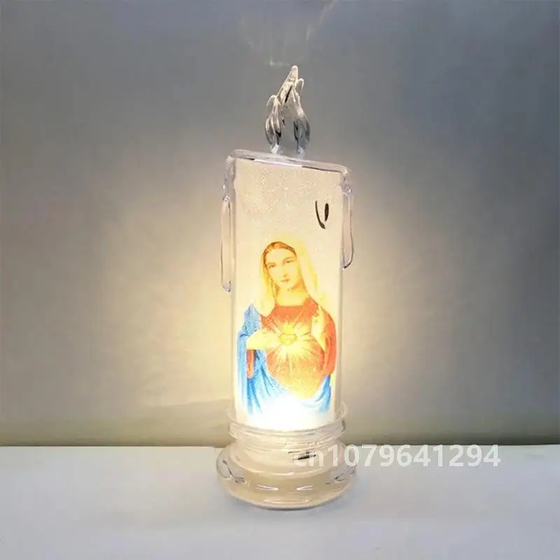 Лампа Иисуса Девы Христа романтическая чайная свеча электронная беспламенная