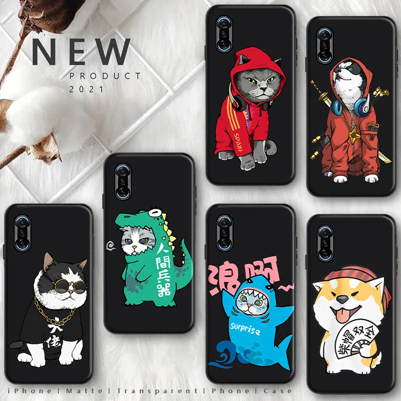 

Trendy Animals Cospaly Phone Case For iPhone 12 Pro MAX 12 Mini Funda Coque Carcasa Cases Corgi Orange Cat Pink Pig Panda Text