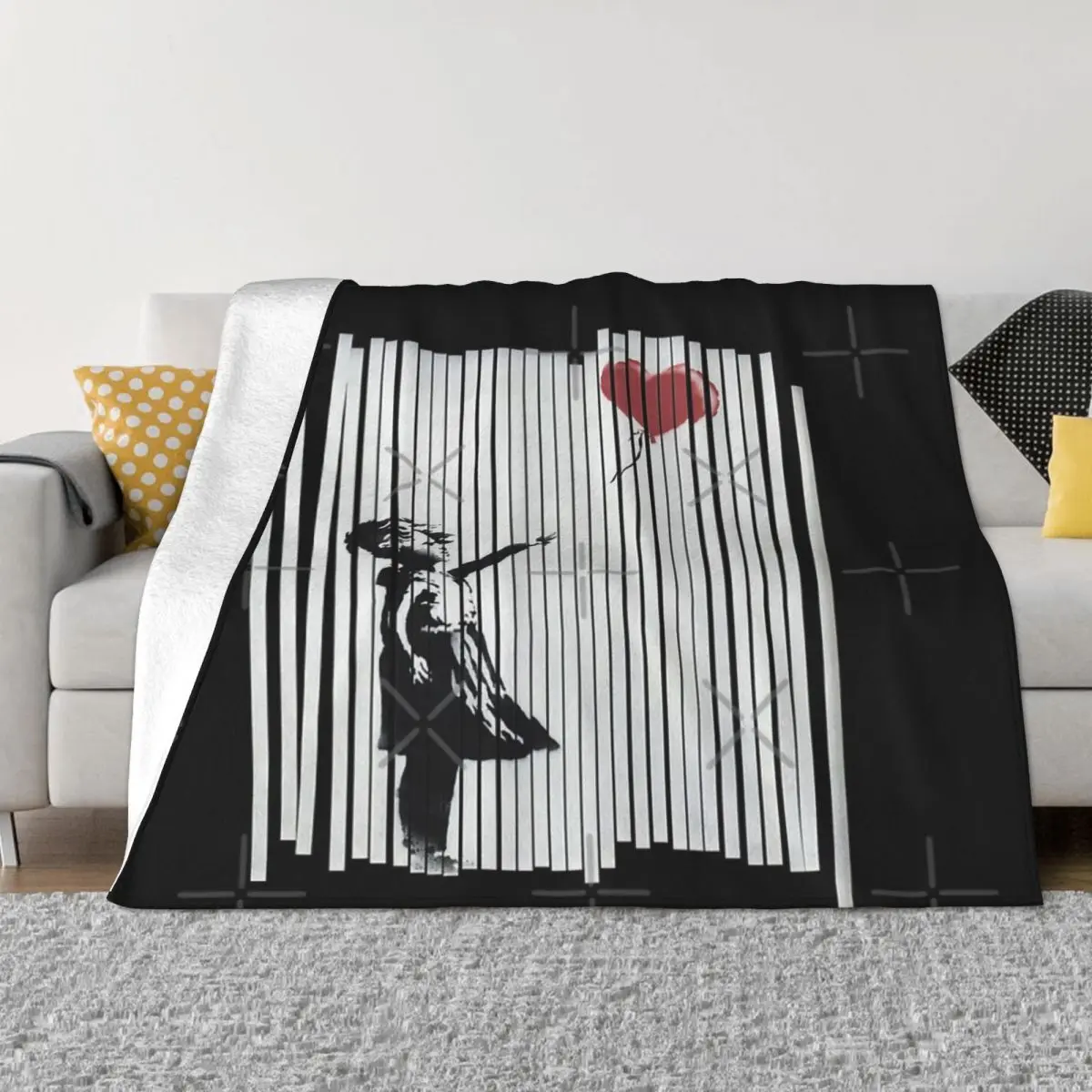 Эй я зафиксировал это Бэнкси измельченный воздушный шар одеяло украшение для