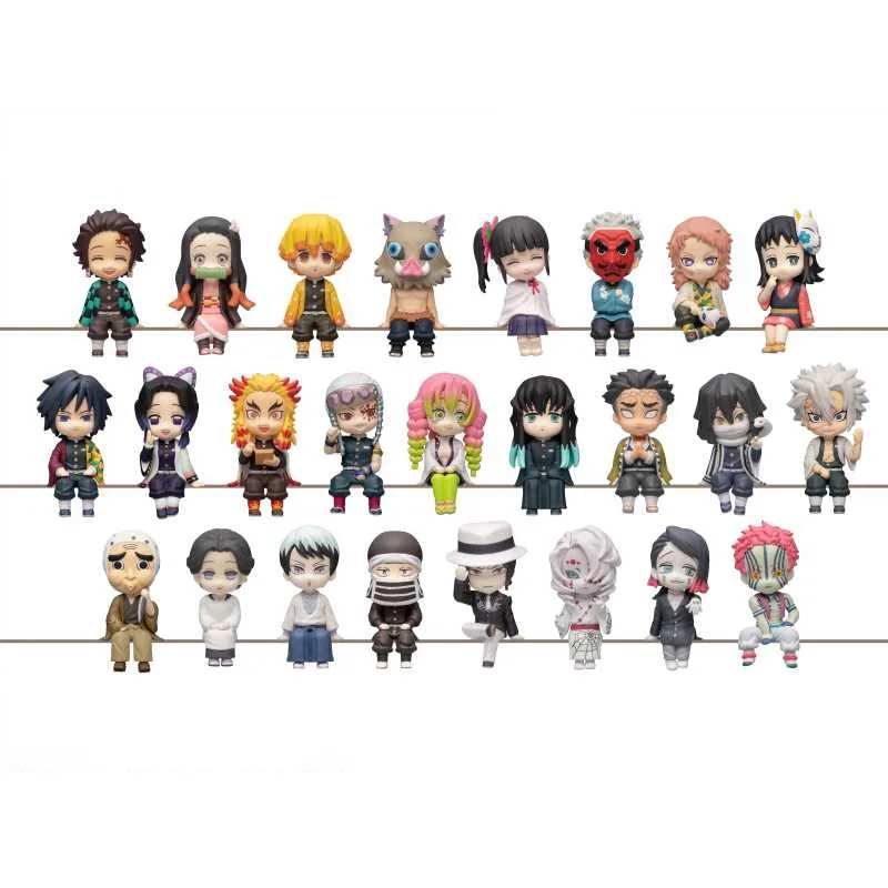 

KITAN CLUB 25 People Demon Slayer Full Character Egg Box Sitting Posture Q Version Lovely Collection Anime Model Toy Gift