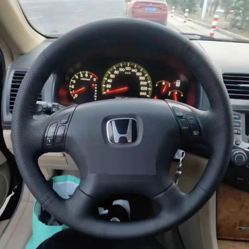 

Чехол на руль для Honda 12-15 Elysion, прошитый вручную, противоскользящий, из натуральной кожи