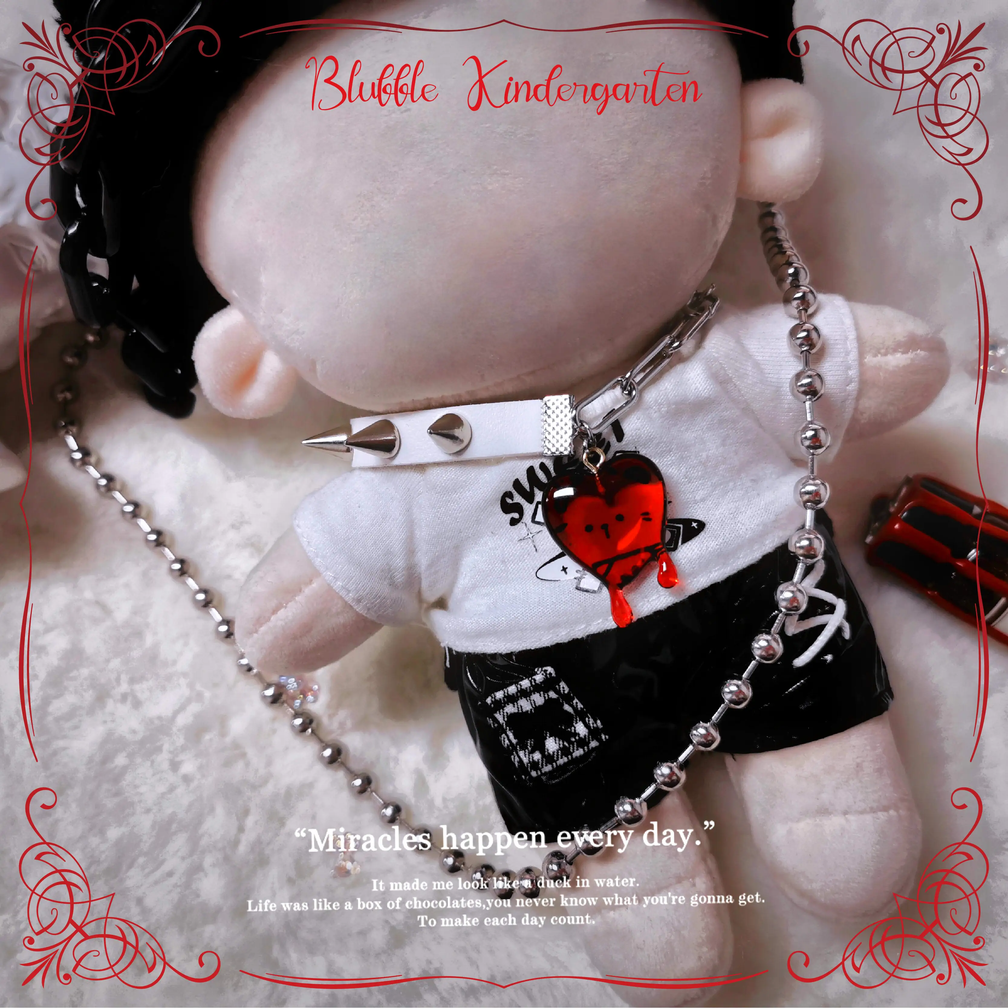 

Оригинальные готические мини-украшения в стиле панк, цепочка с кулоном в виде сердца, плюшевая кукла длиной 20 см, аксессуары для косплея, реквизит, рождественский подарок