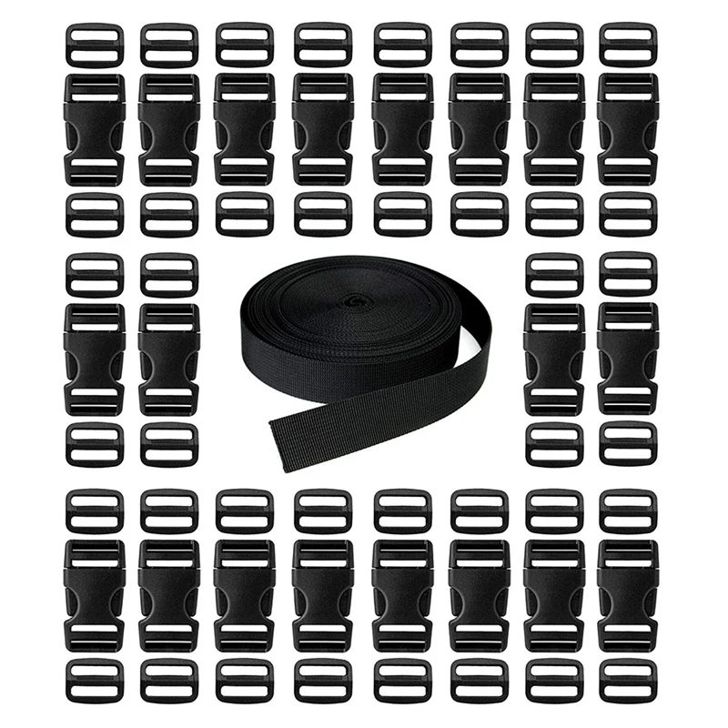 

Buckles Straps Set,Release Plastic Buckle Dual Adjustable, 21 Yard Polyester Webbing Strap Band For Luggage Backpack DIY