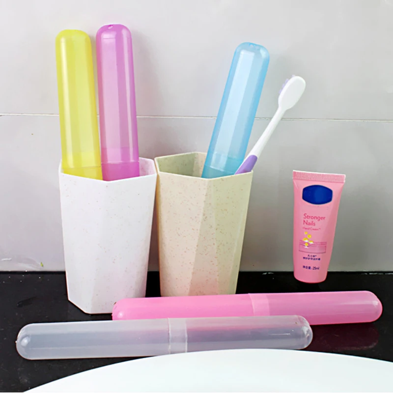 

1 Pcs Candy Color Travel Hiking Camping Toothbrush Protect Holder Case Box Tube Cover Portable Toothbrushes Health Protector