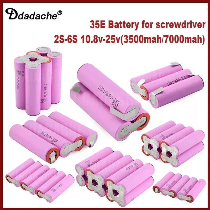 

20A 18650 35E 3500mAh 7000mAh 3S 4S 6S 8S 7,4 V 12,6 V 14,8 V 18V 25,2 V 29,6 V