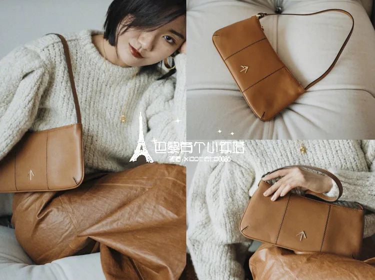 

Blogger with vintage cowhide arrow armpit bag bag shoulder bag