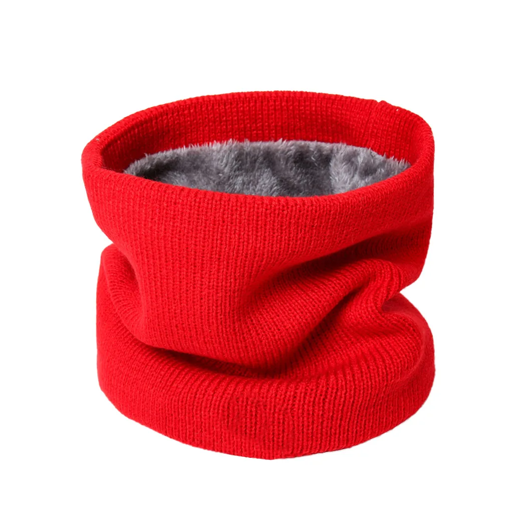 

New Neck Scarf Winter Women Men Solid Knitting Collar Thick Warm Velveted Rings Scarves High Quality All match Muffler
