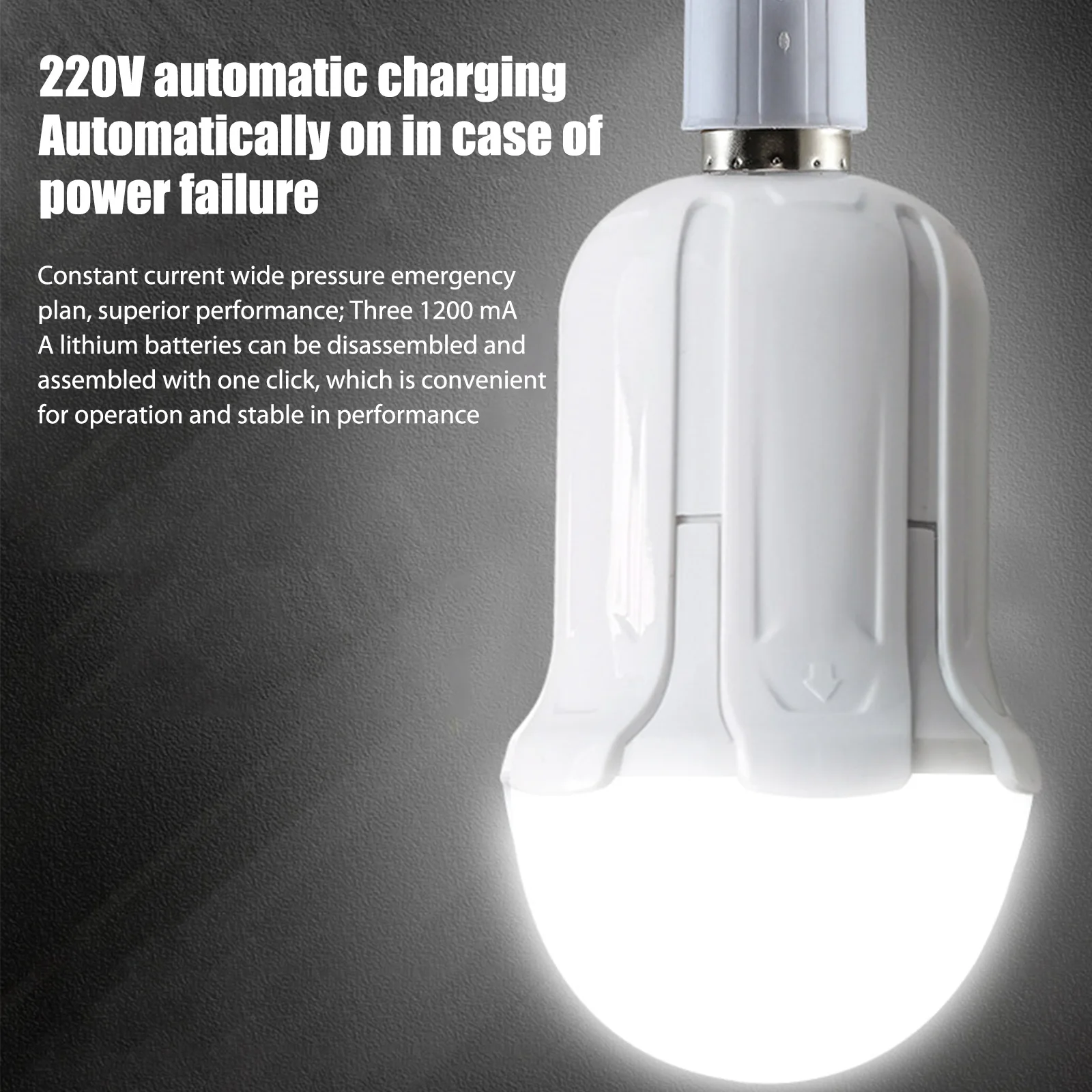 

Аварийное освещение, перезаряжаемая аккумуляторная лампа-вспышка 6500K 85-265V, портативная Водонепроницаемая Наружная палатка для кемпинга, ос...