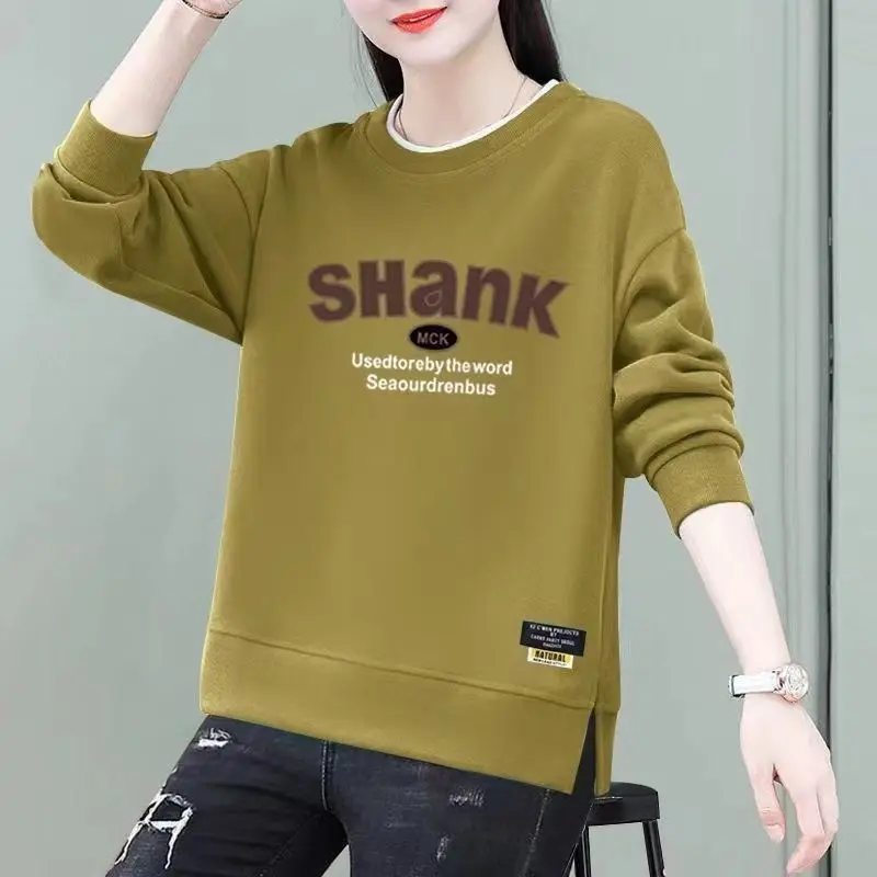 

2023 New O Neck Velvet T Shirt Woman Autumn Fashion Long Sleeve Shirt Women's T-shirt Loose Korean Style Women Shirts #2824