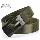 Ремень мужской с автоматической пряжкой, брезентовый дышащий тактический пояс для джинсов и брюк, износостойкий толстый нейлоновый, для улицы