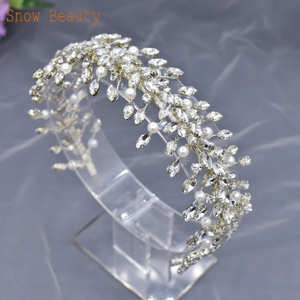 

A430 Bride Headpieces for Wedding, Rhinestone Bridal Headband, Handmade Wedding Hair Accessories for Brides Women Headhoop