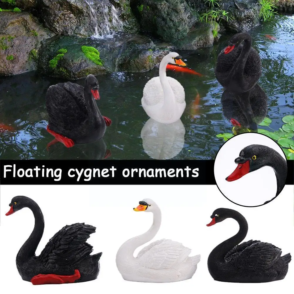 Floating Cygnet Ornaments Resin Outdoor Garden Pond Fish Sculpture Tank Swan Decoration Decorative Home Swimming W7H1