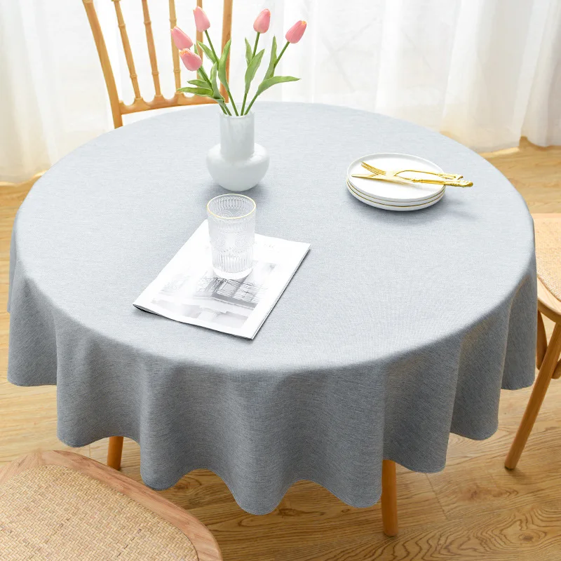 

Antependium cloth art pure color blending cotton waterproof big round table_Jes543