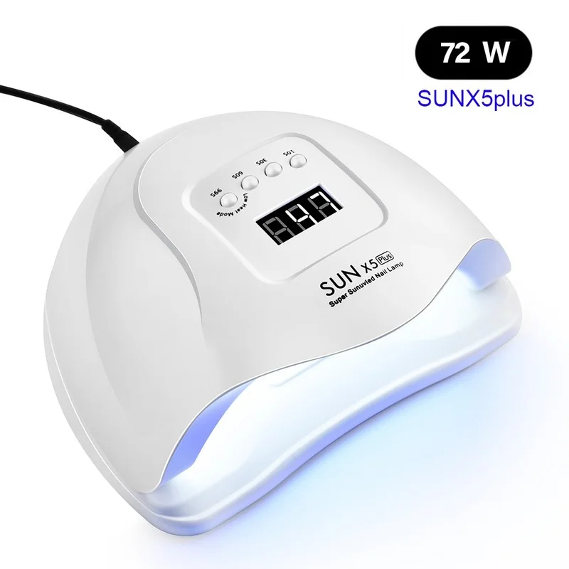 

72W SUN X5 Plus Nail Dryer LCD Display 36 LEDs Nail Lamp UV LED Lamp for Curing Gel Polish Auto Sensing No Bottom Gel Lamp