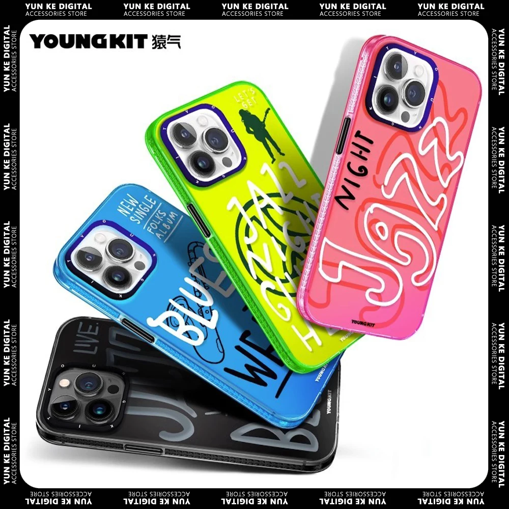 

Youngkit Jazz серия чехол для телефона iPhone 13 14 Pro Max, чехол для iPhone14 Pro Max, цветной чехол для смартфона с защитой от падения