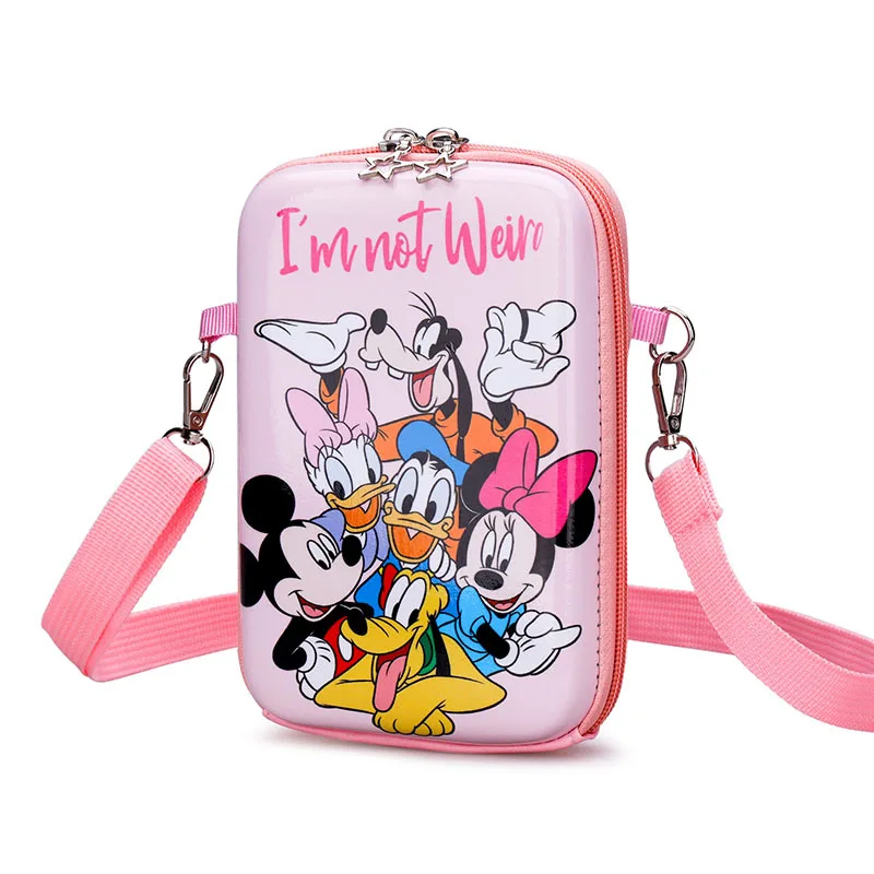 

Disney new cute mickey mouse headphone storage bag cartoon large coin purse rectangular storage box with rope