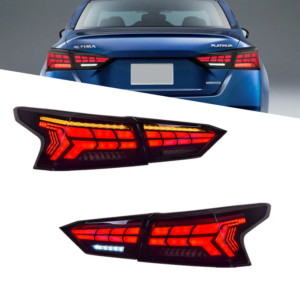 

LED Black Tail Lights For Nissan Altima 2019 2020 2021 2022 Sequential Rear Lamp