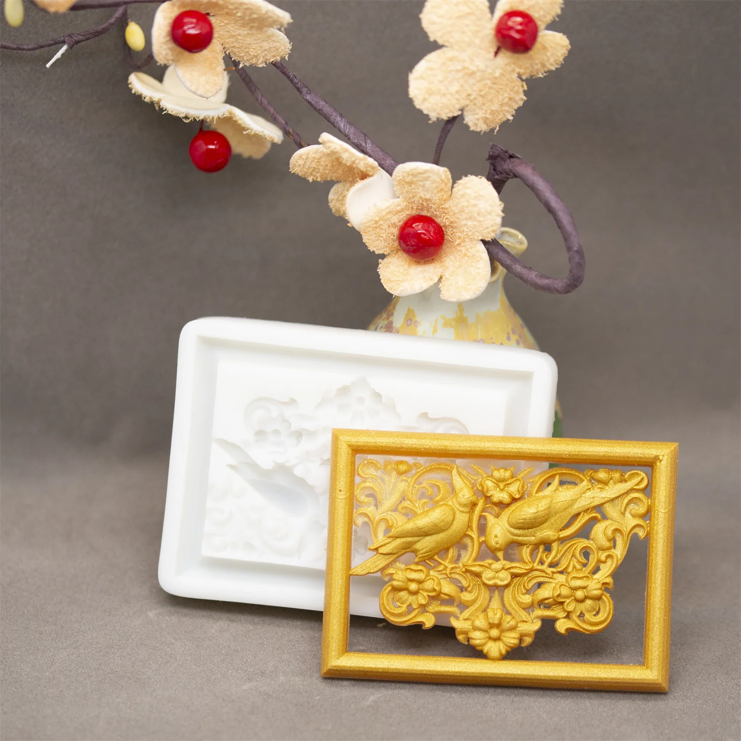 

2023 New Lace Silicon Mold For Cake Accessories Bakery Molds Baking Candy Chocolate Cookie Baking Mould Garden Photo Frame DIY