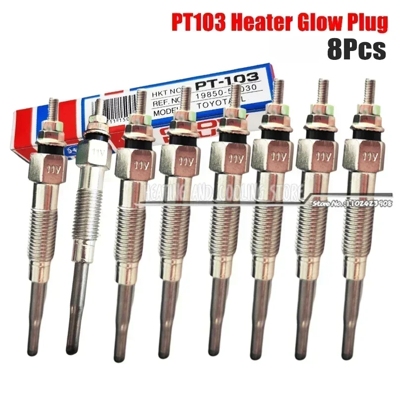 

1/2/4/6/8 шт. PT103 Свеча накаливания 19850-54030 19850-78200-71 для Toyota Hilux Hiace Land Cruiser 1DZ,3Z,15Z Дизельный двигатель 5FD 6FD 7FD