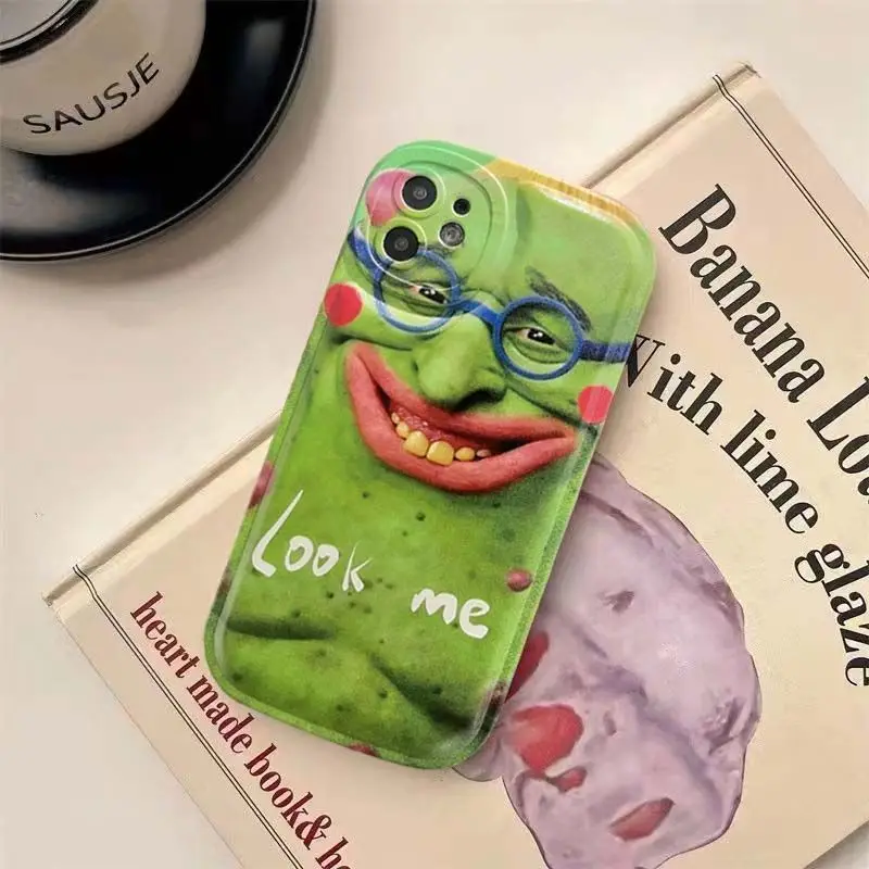 Iphone 11/12/13/14por Max/78plus/Xs/Xr All-Inclusive Funny Personality Weird Trend Mobile Phone Case Niche Ultra-Ugly Pattern