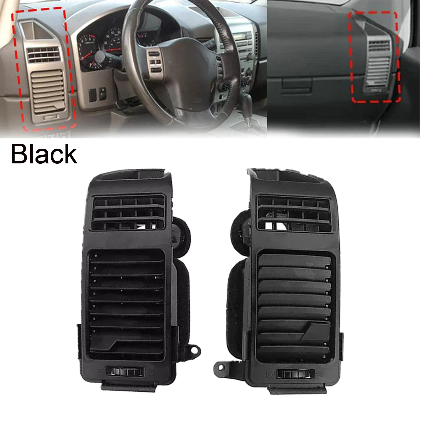 Черная пара вентиляционных решеток переменного тока для Nissan Armada 05-06 Pathfinder 68421-7S000