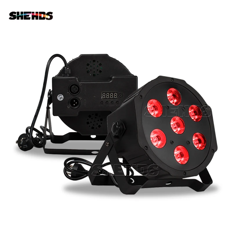 SHEHDS светодиодный Par 7x12W RGBW 4-в-1 сценическое освещение DJ диско Свадьба Вечеринка домашнее развлечение окружающее освещение